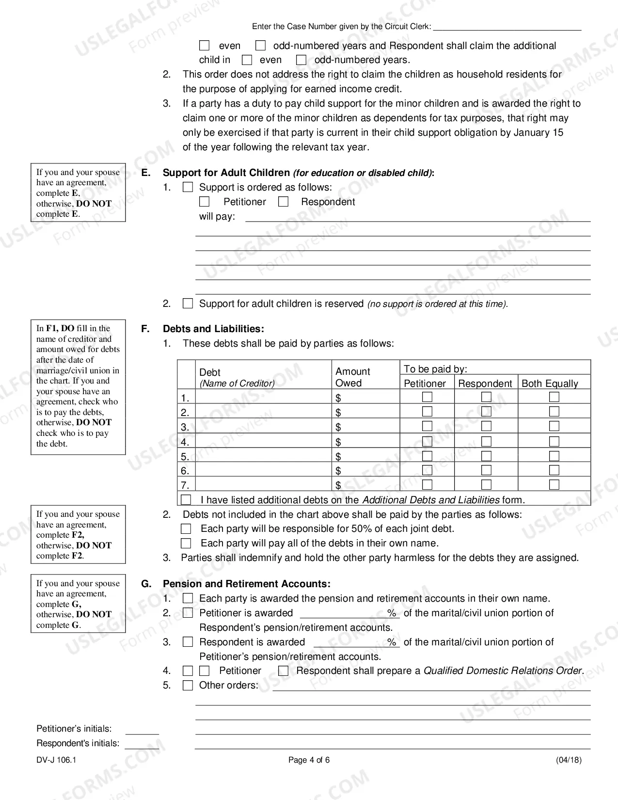 Preview Judgment of Dissolution of Marriage - No Minor Children