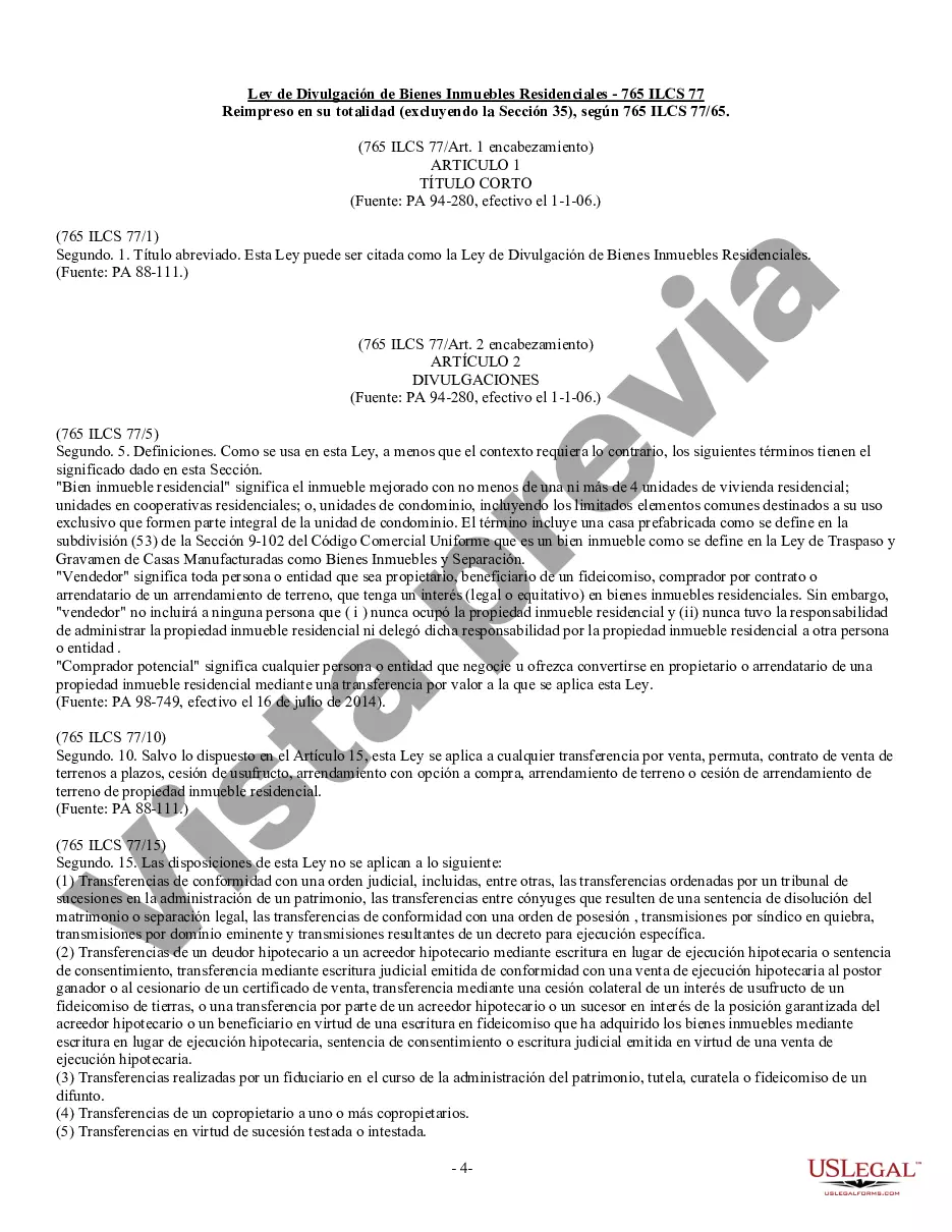 Preview Declaración de Divulgación de Ventas de Bienes Raíces Residenciales