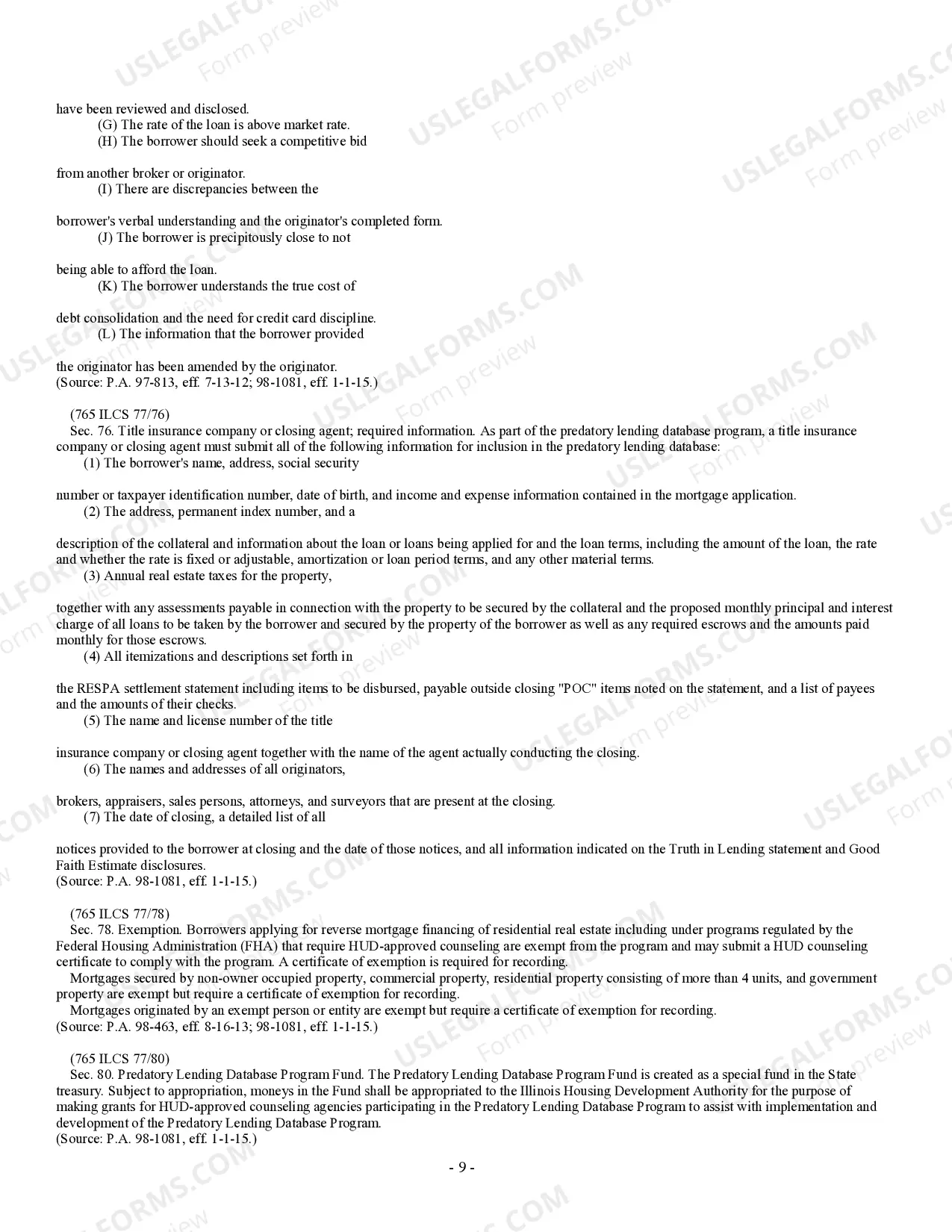 Preview Residential Real Estate Sales Disclosure Statement