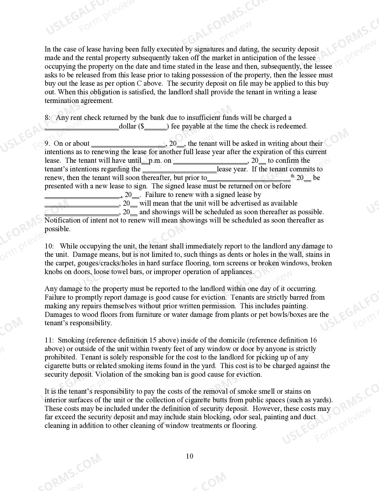 Preview Illinios Lease Contract Agreement