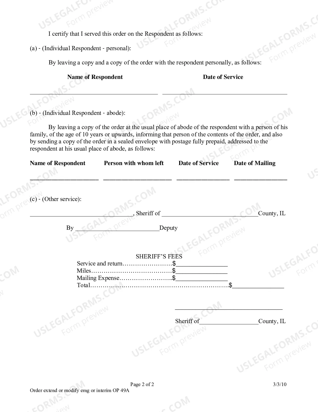 Preview Order For Extension and-Or Modification Of Emergency Or Interim Order Of Protection