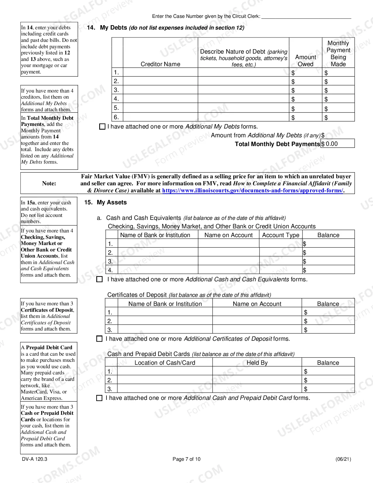 Preview Financial affidavit