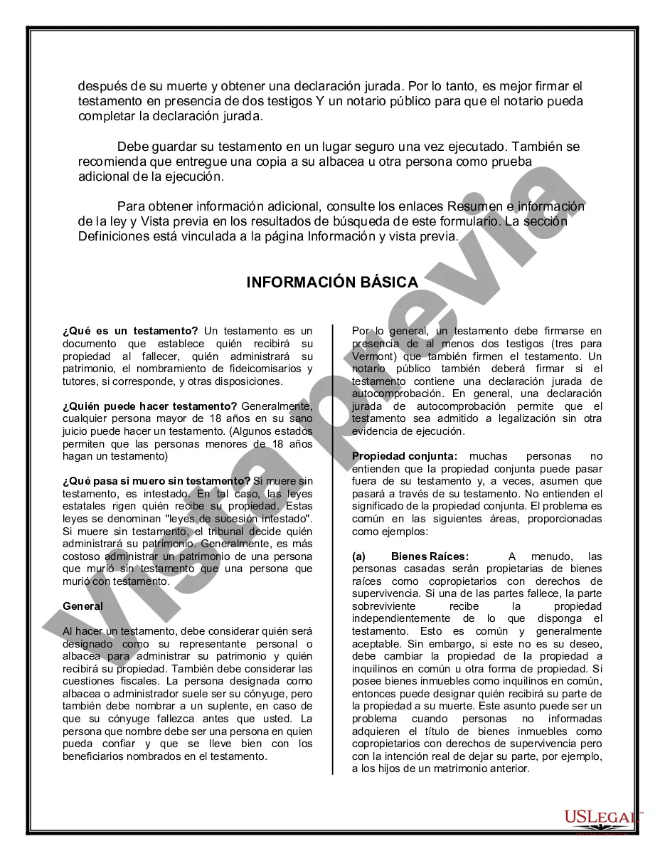Preview Paquete de Testamentos Mutuos de Últimas Voluntades y Testamentos para Personas Solteras que conviven con Hijos Mayores de Edad
