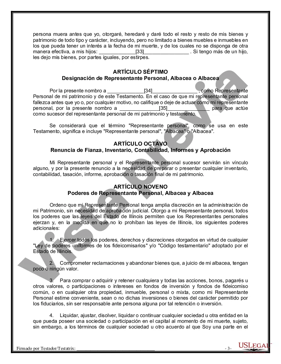 Preview Paquete de Testamentos Mutuos de Últimas Voluntades y Testamentos para Personas Solteras que conviven con Hijos Mayores de Edad