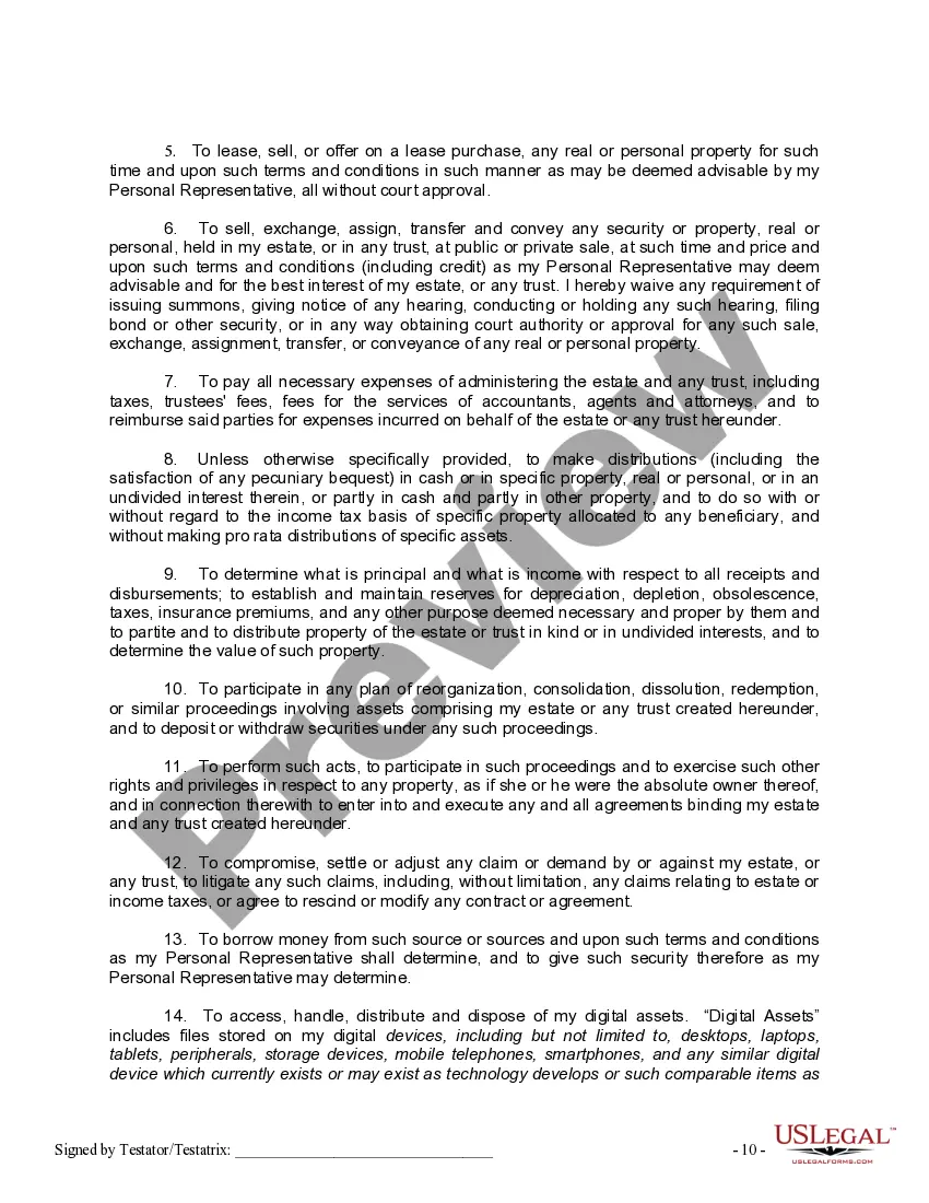 Preview Mutual Wills Package of Last Wills and Testaments for Man and Woman living together not Married with Adult Children