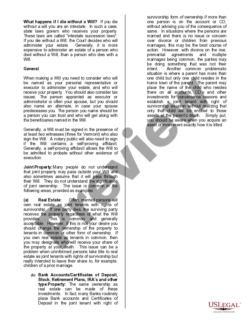 Preview Mutual Wills Package of Last Wills and Testaments for Man and Woman living together not Married with Adult Children