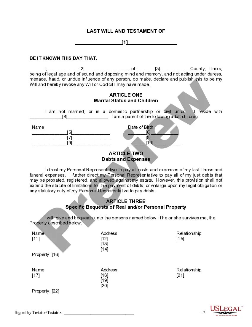 Preview Mutual Wills Package of Last Wills and Testaments for Man and Woman living together not Married with Adult Children