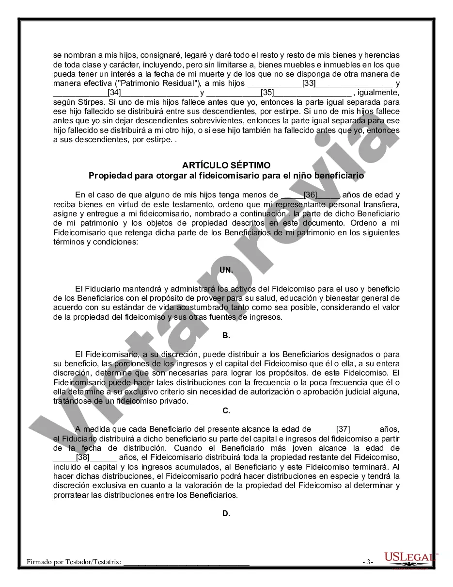 Preview Testamentos Mutuos o Últimas Voluntades y Testamentos para Personas Solteras que conviven con Hijos Menores