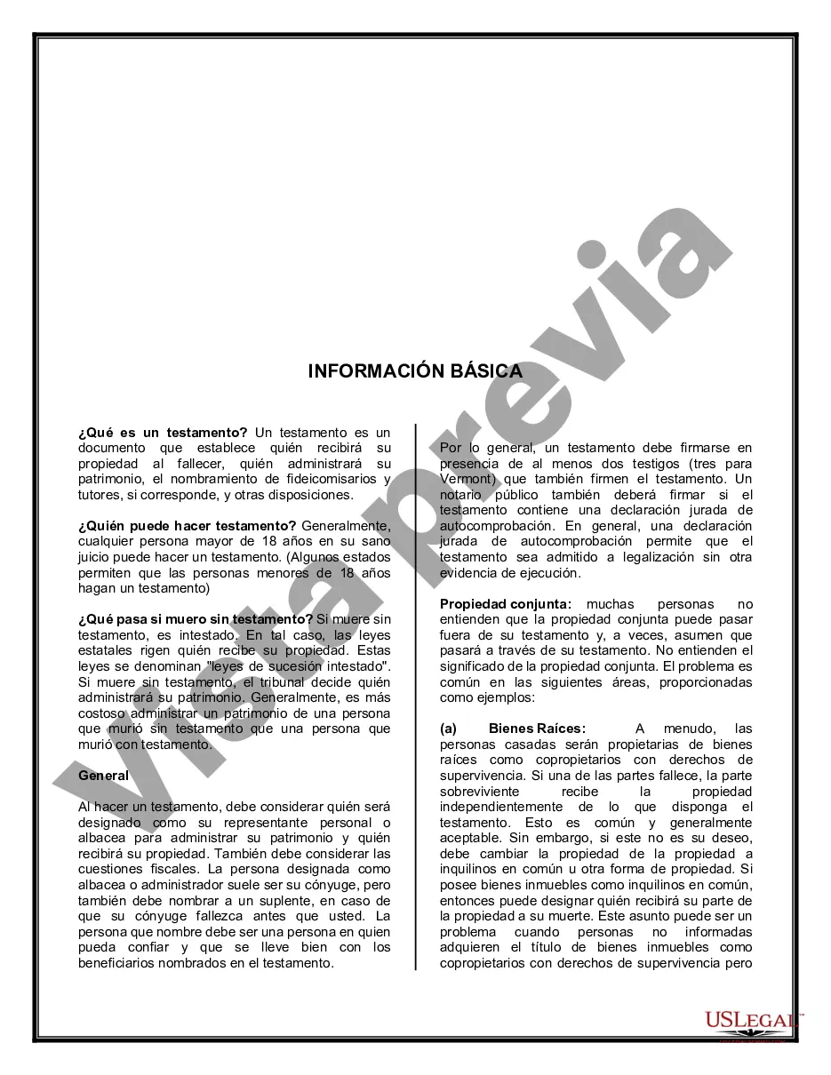 Preview Testamentos Mutuos o Últimas Voluntades y Testamentos para Personas Solteras que conviven con Hijos Menores