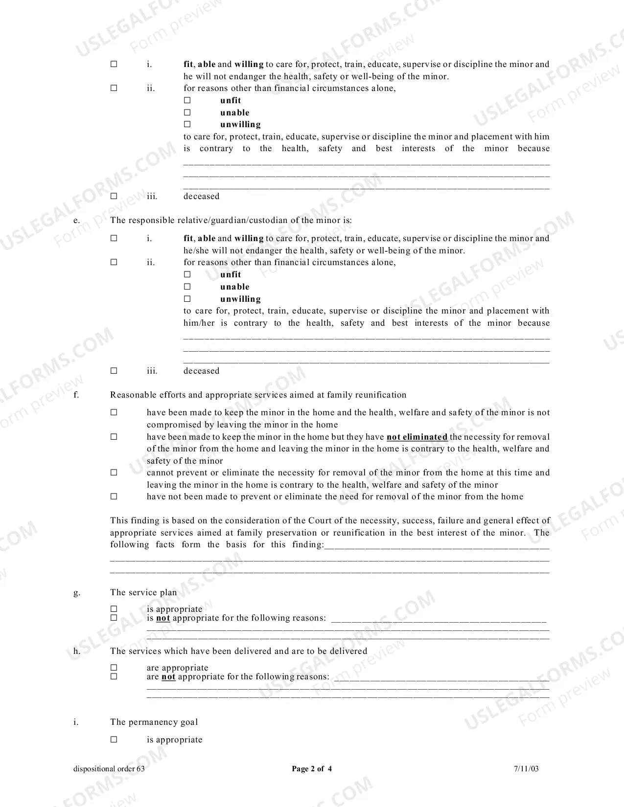 Preview Dispositional Order