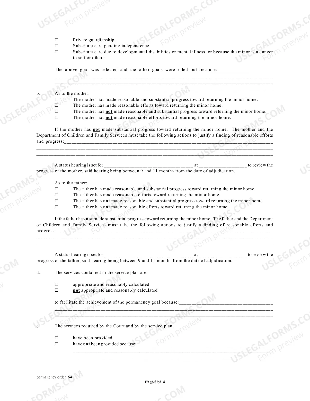 Preview Permanency Order