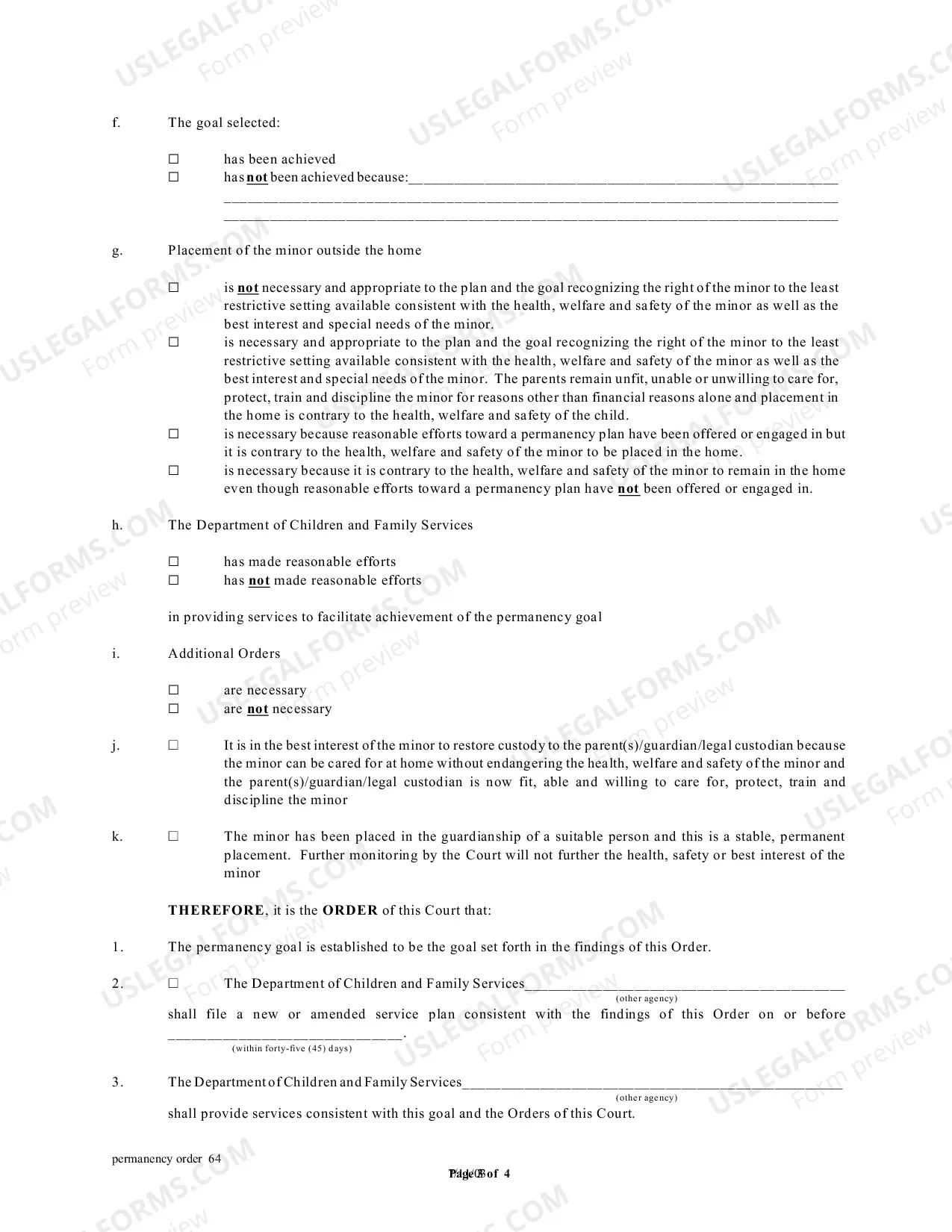 Preview Permanency Order