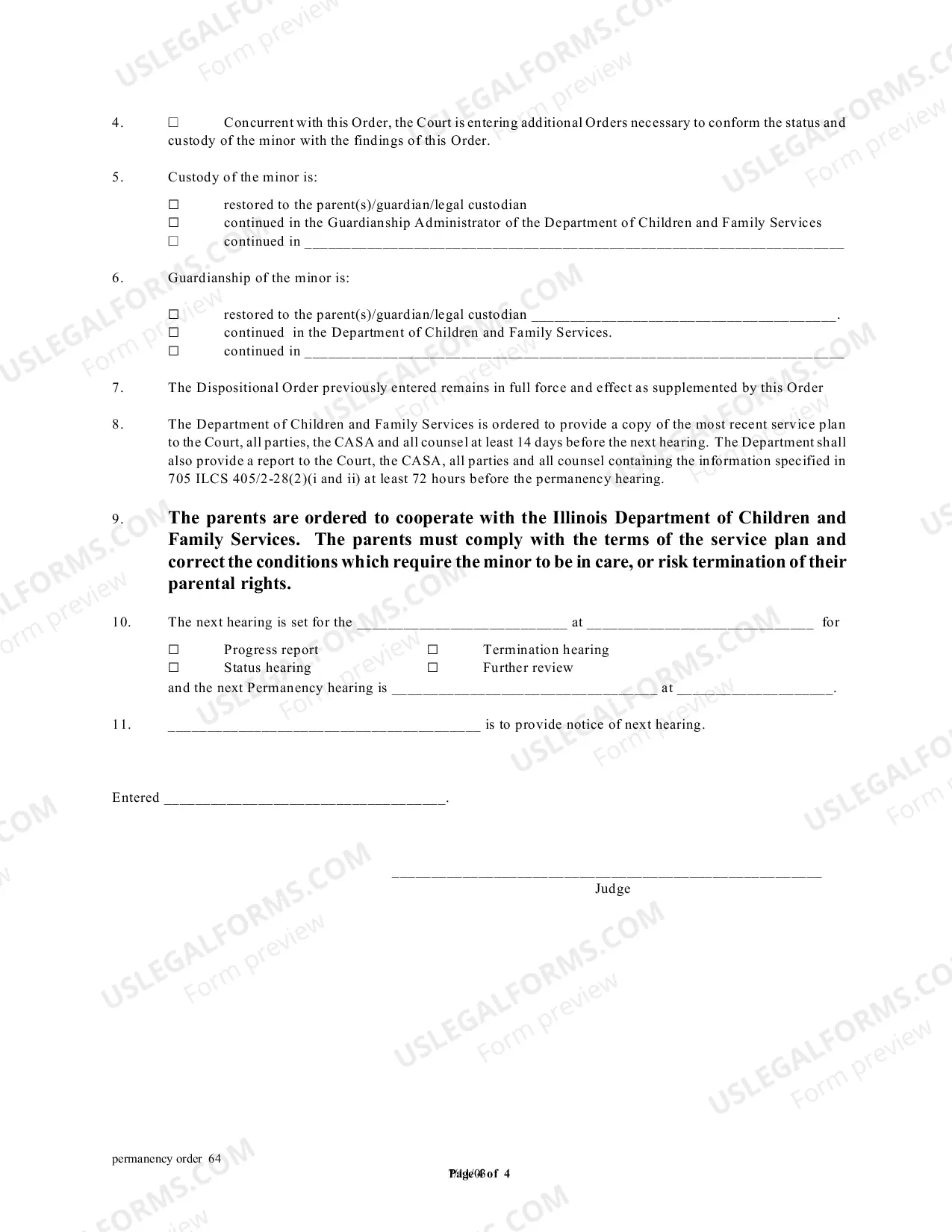 Preview Permanency Order