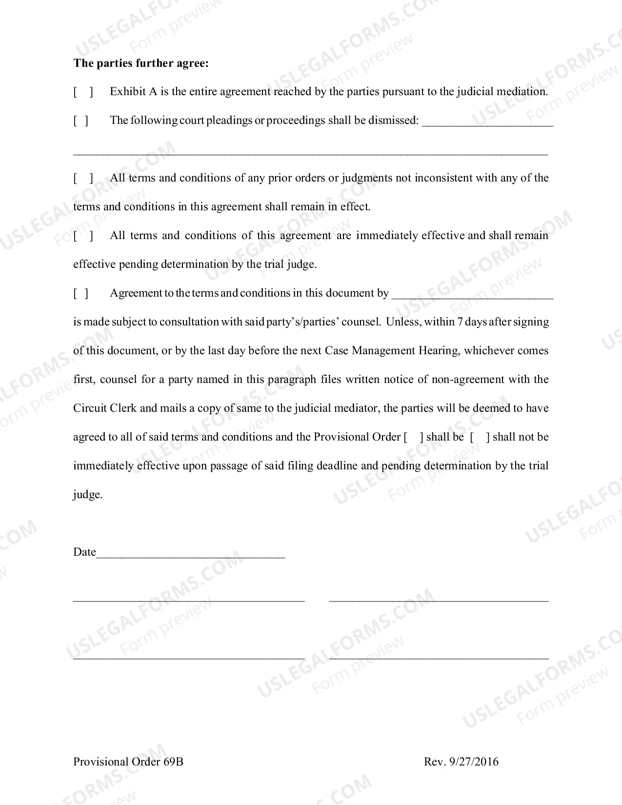 Preview Provisional Order (formerly order purs. to jud. med.)