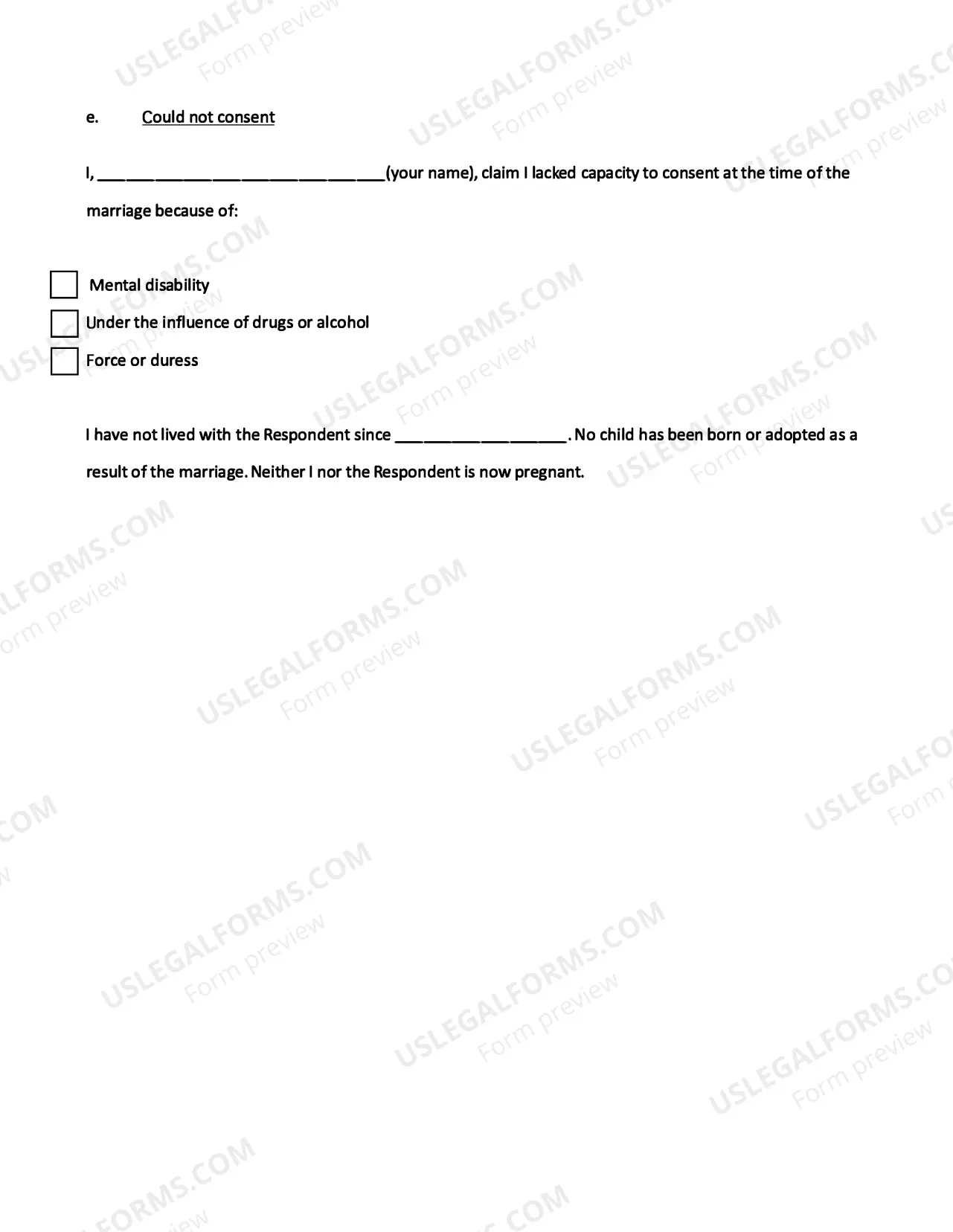Preview Petition for Declaration of Invalidity of Marriage