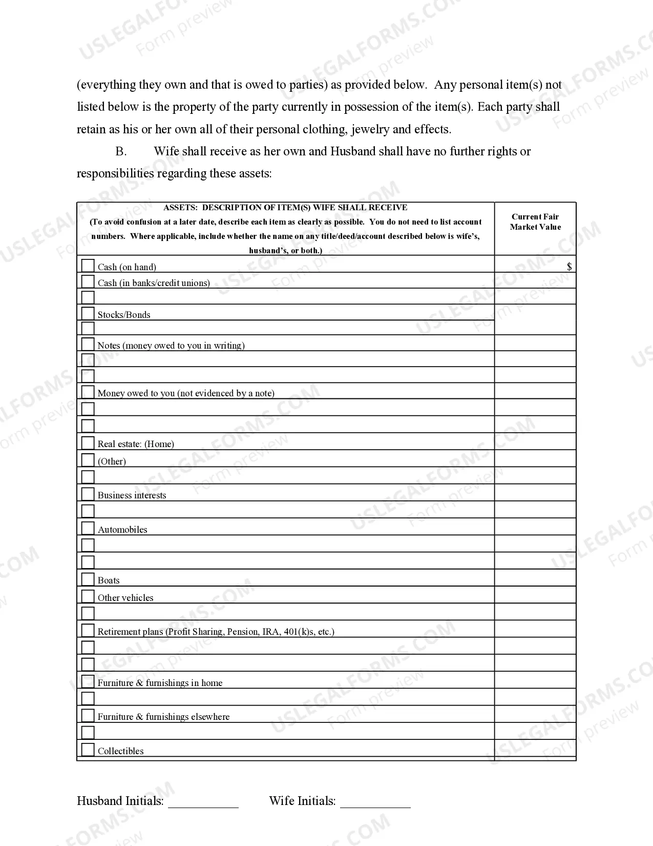 Preview Marital Settlement Agreement - no children OR adult children