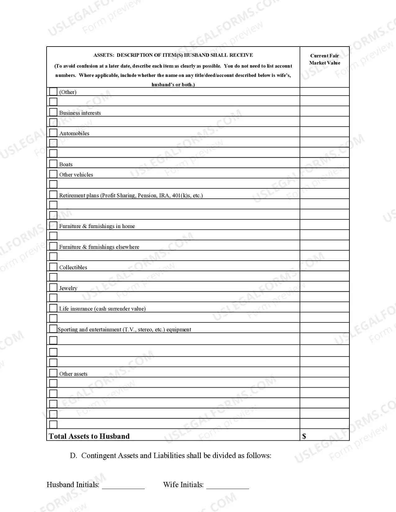Preview Marital Settlement Agreement - no children OR adult children