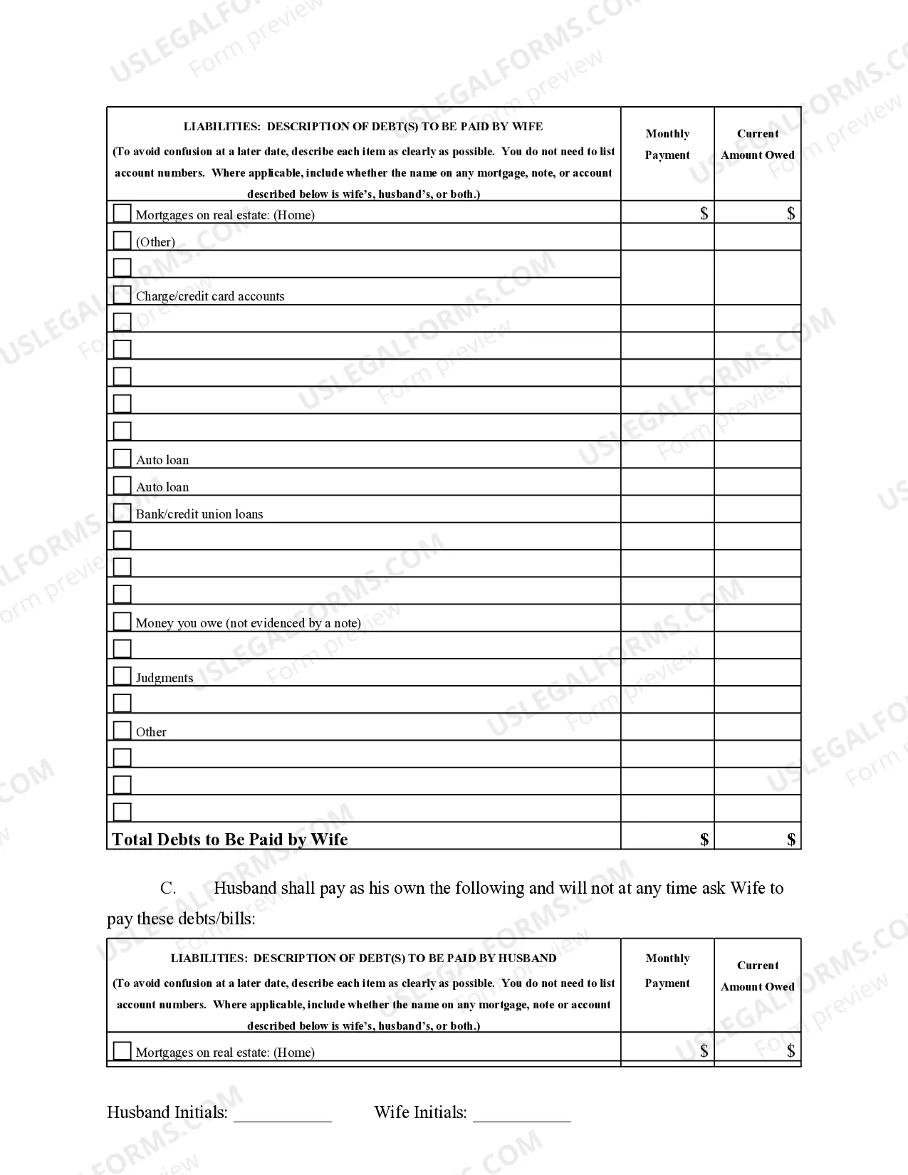 Preview Marital Settlement Agreement - no children OR adult children