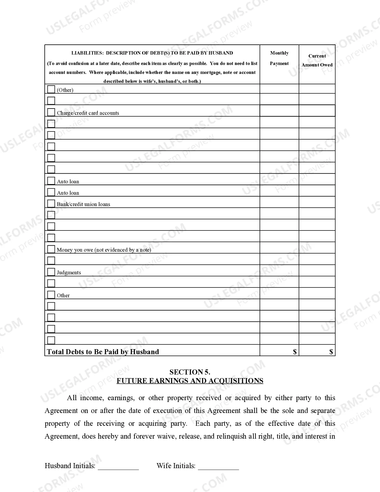 Preview Marital Settlement Agreement - no children OR adult children