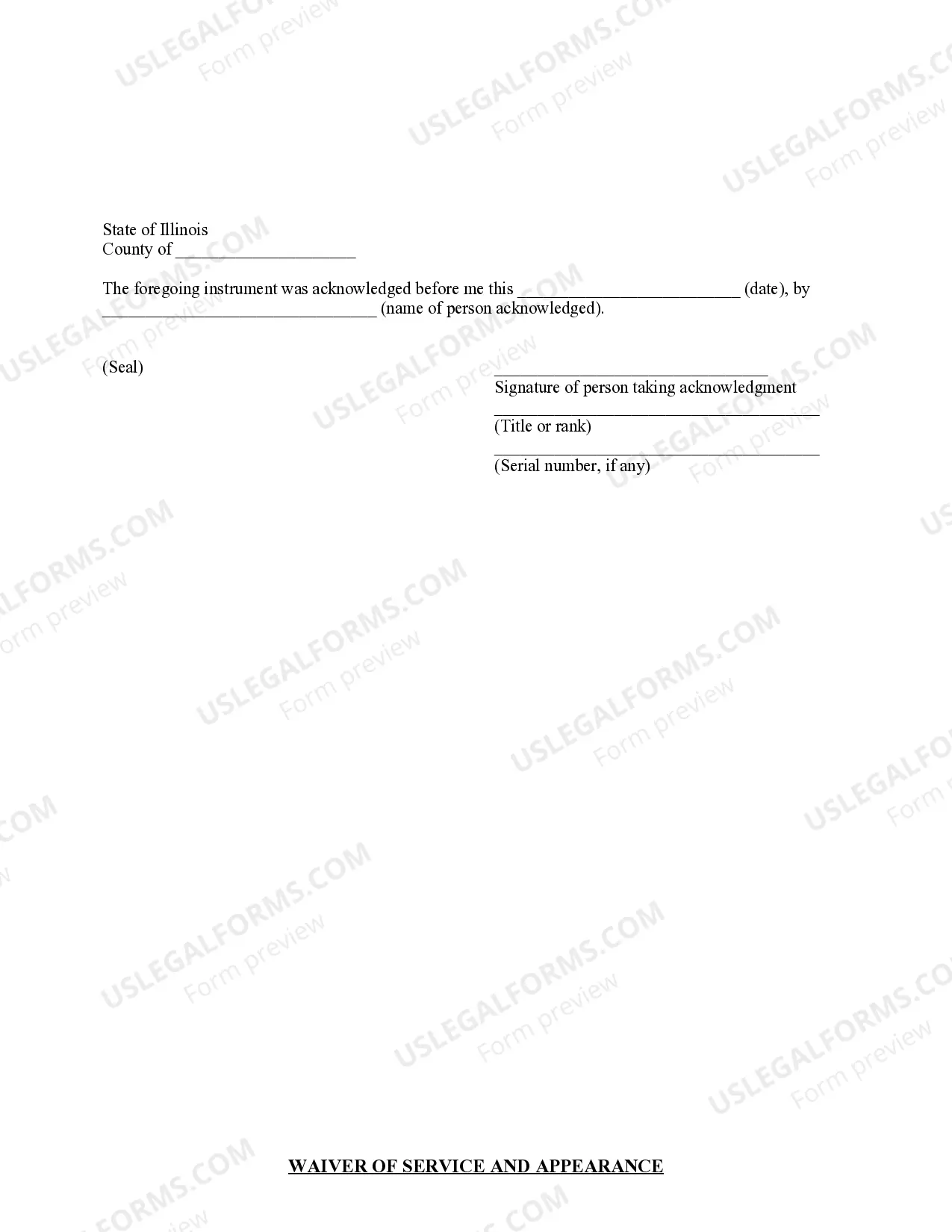 Preview Entry of Appearance for Petition for Dissolution of Marriage or Civil Union