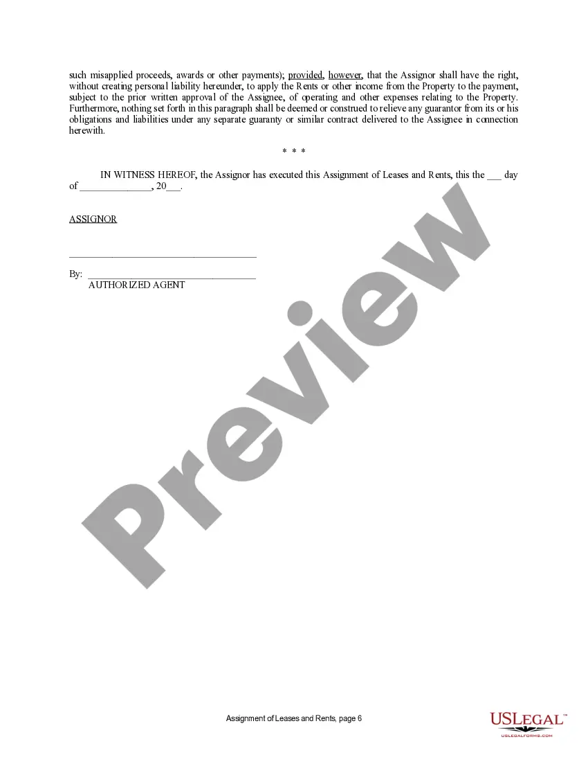 Get Assignment of Lease and Rent from Borrower to Lender Preview Assignment of Lease and Rent from Borrower to Lender