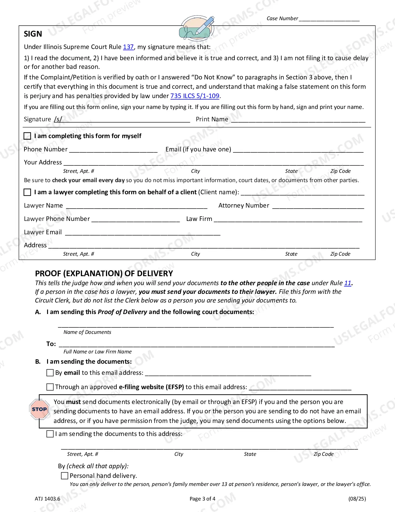 Preview Answer or Respond to a Court Case