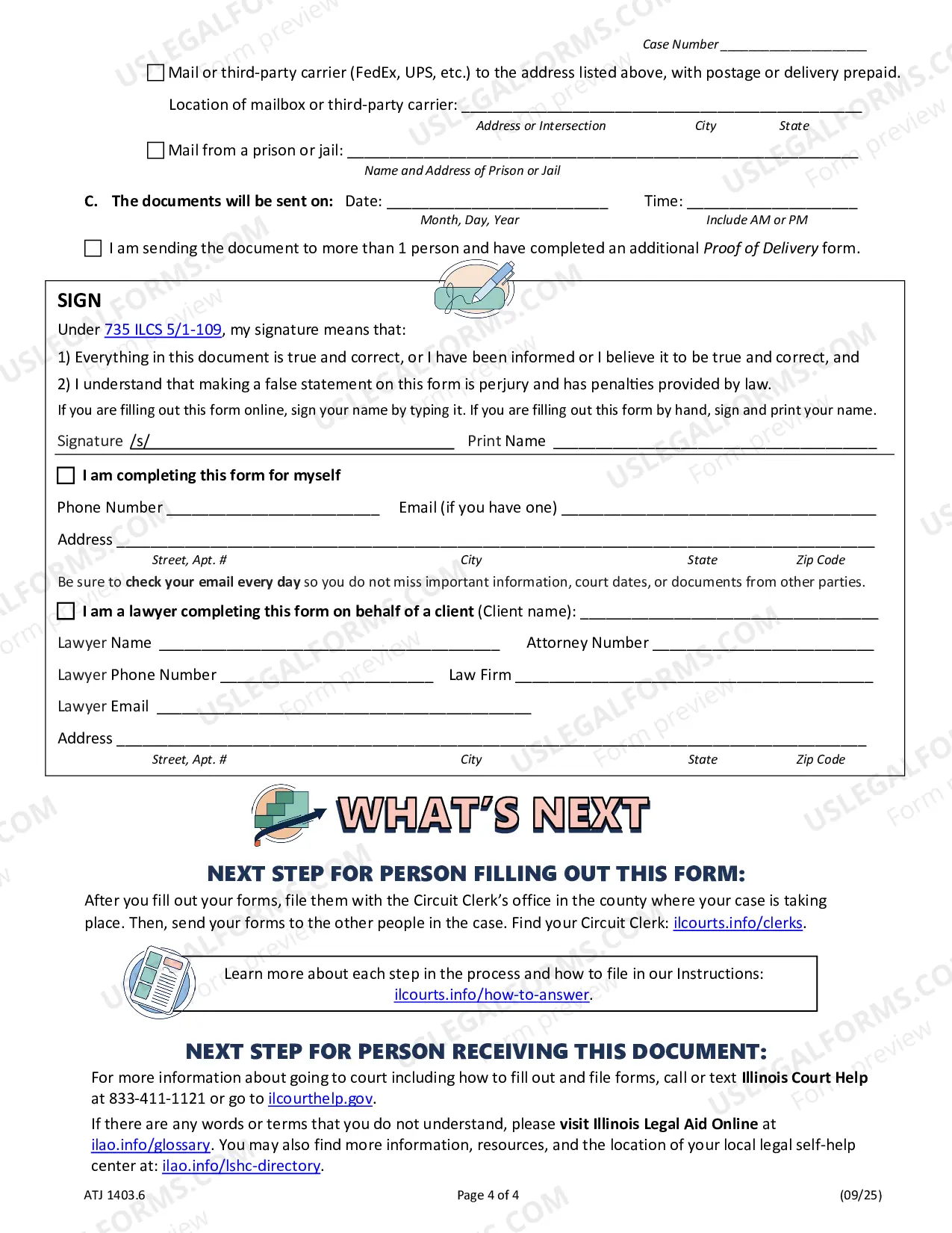 Preview Answer or Respond to a Court Case