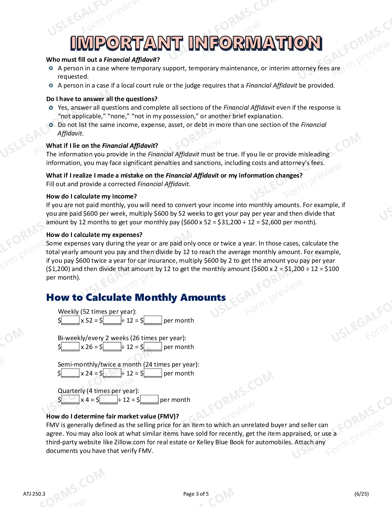 Preview How to Complete a Financial Affidavit - Family & Divorce Cases