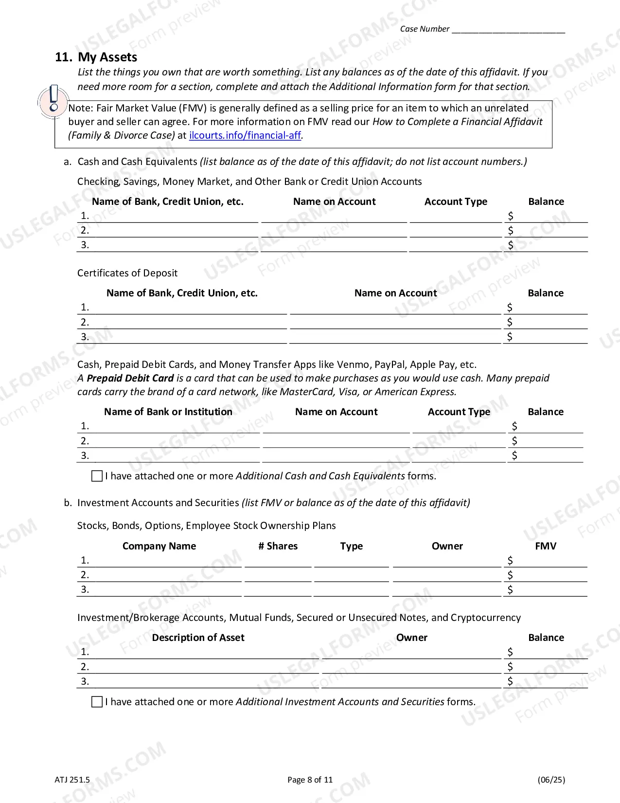 Preview Financial Affidavit - Family and Divorce