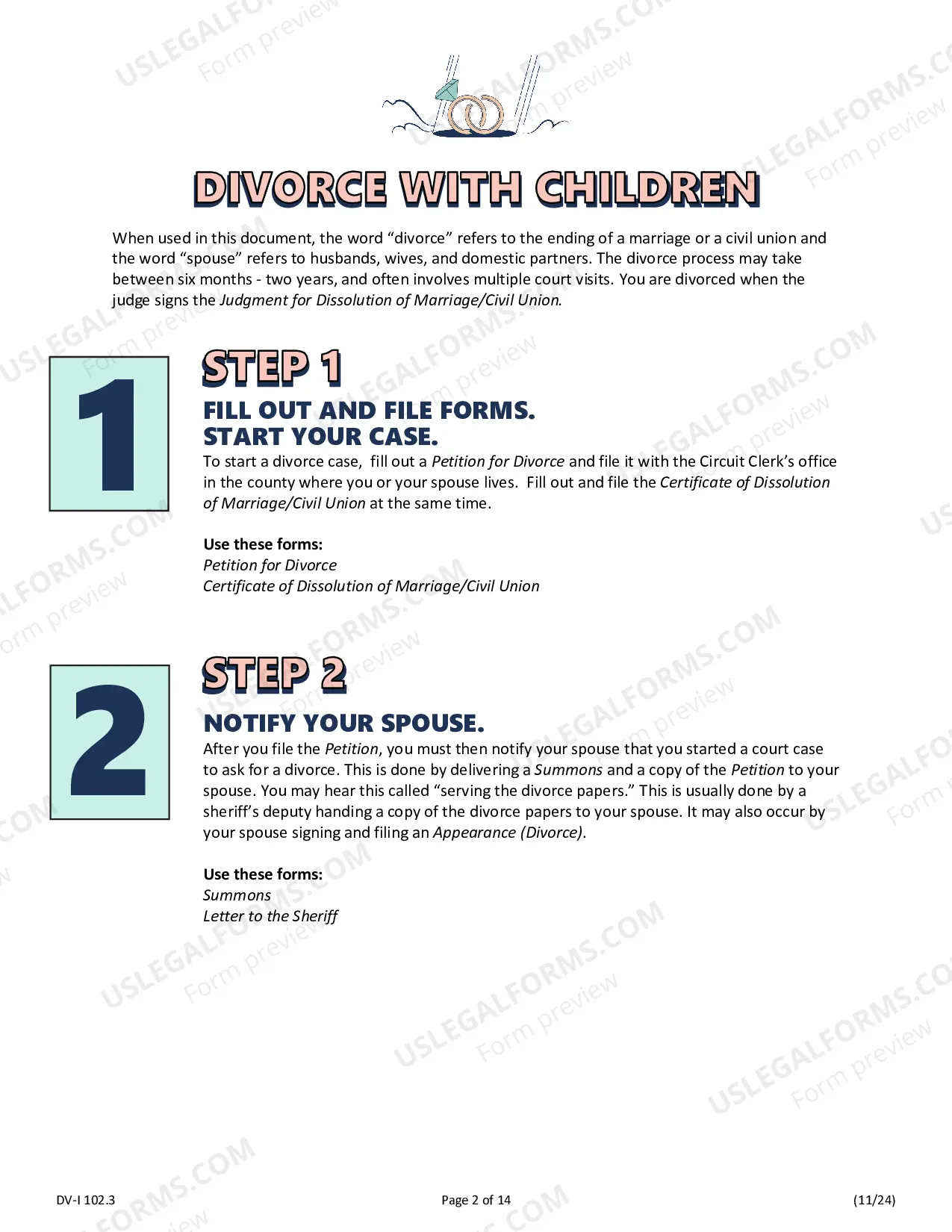 Preview Certification Agreement for Divorce with Minor Children