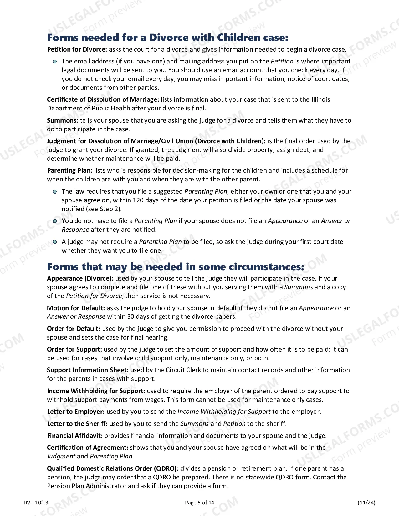 Preview Certification Agreement for Divorce with Minor Children