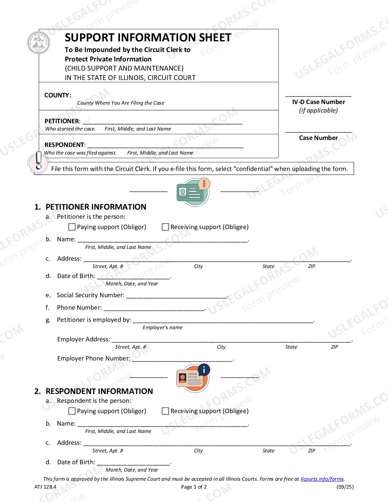 Preview Support Information Sheet - Child Support and Maintenance