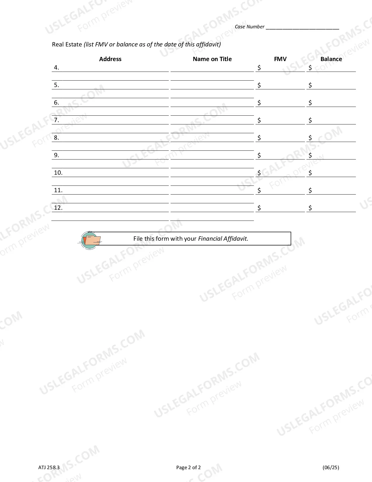 Preview Additional Property and Business Interests - Financial Affidavit