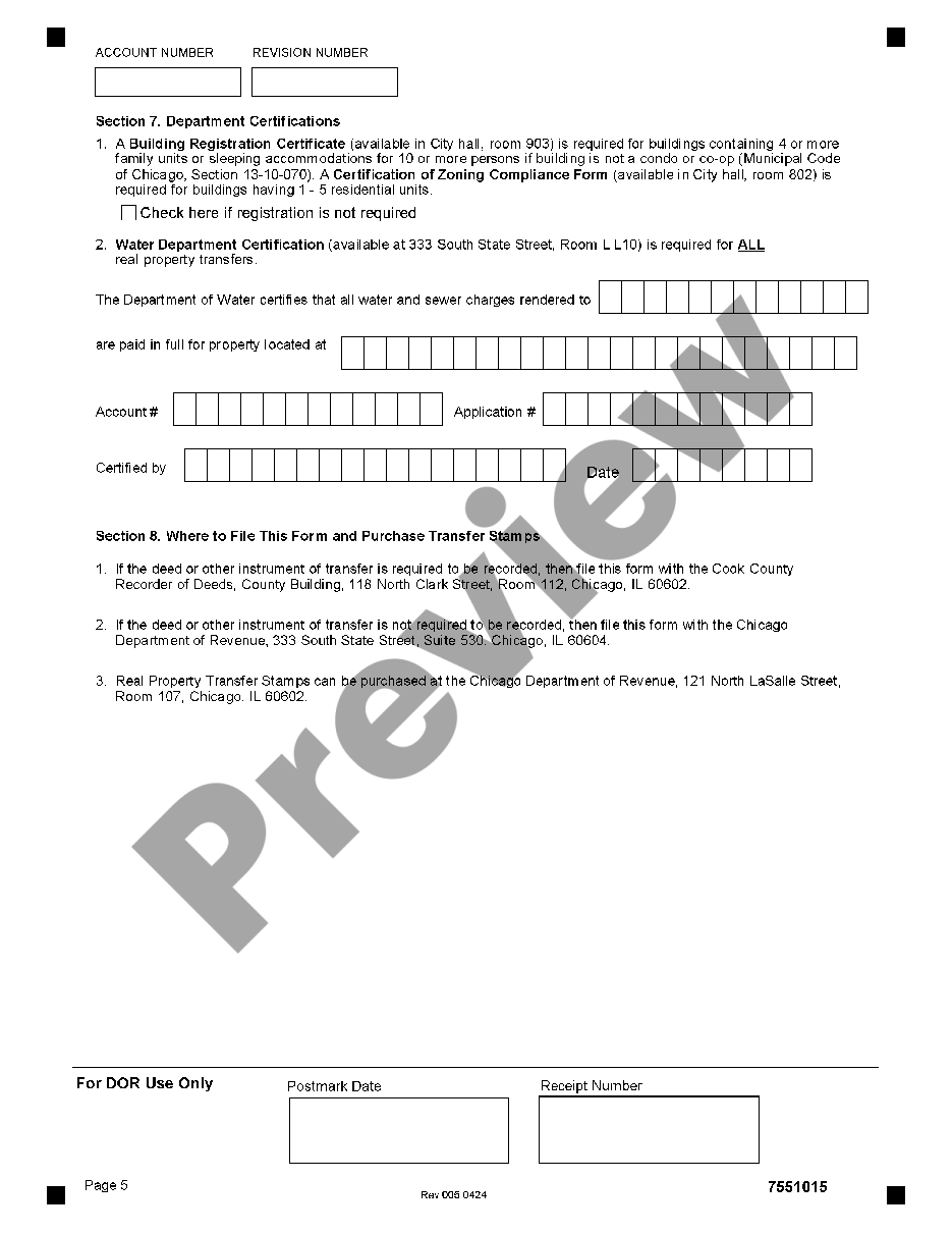 page 4 City of Chicago Illinois Real Estate Transfer Tax Declaration preview