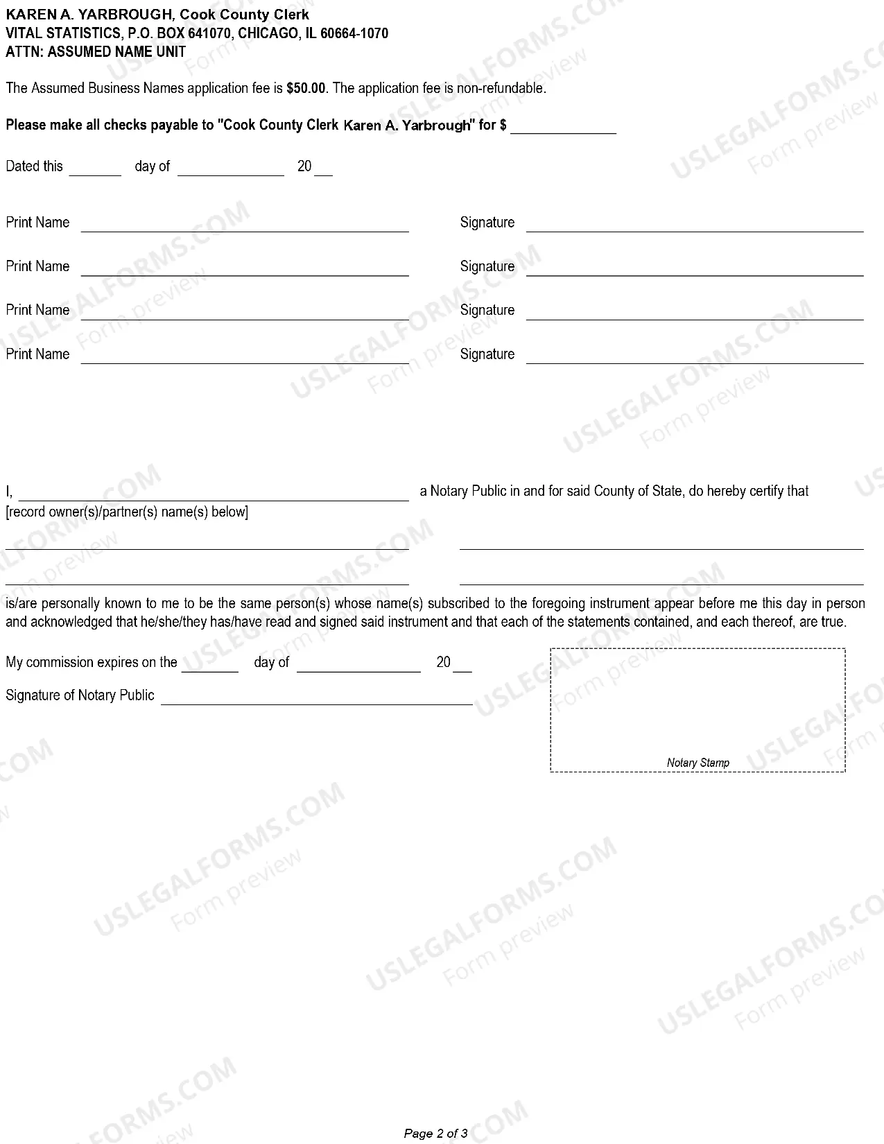 Preview Certificate for Cook County