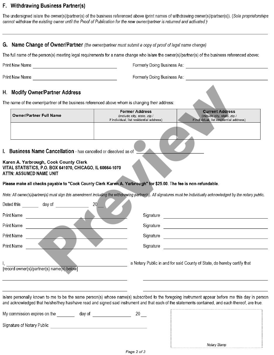 Cook County Assessor Name Change Form US Legal Forms
