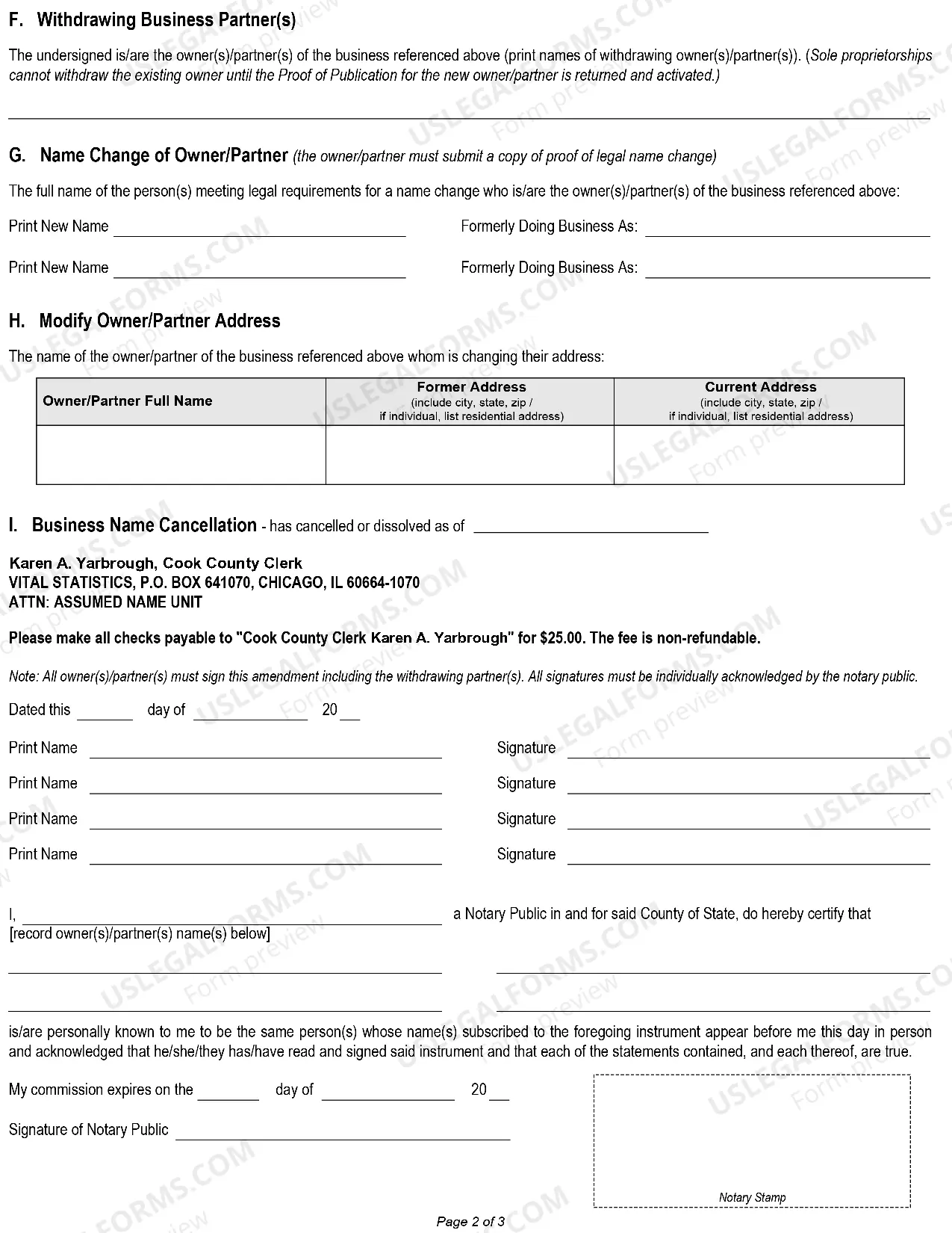 Preview Notification of Name Change for Cook County
