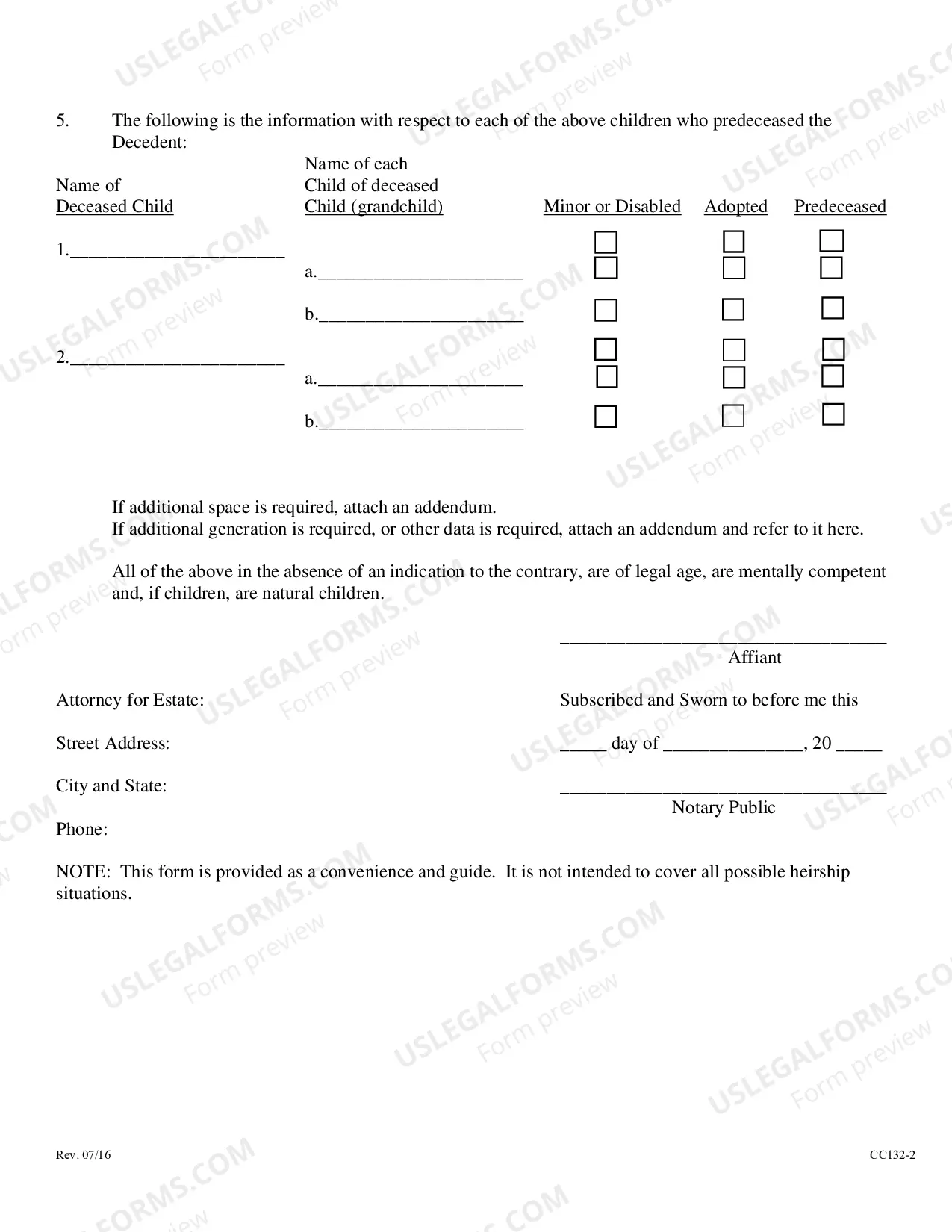 Preview affidavit Of Heirship No Surviving Spouse Or Descendant