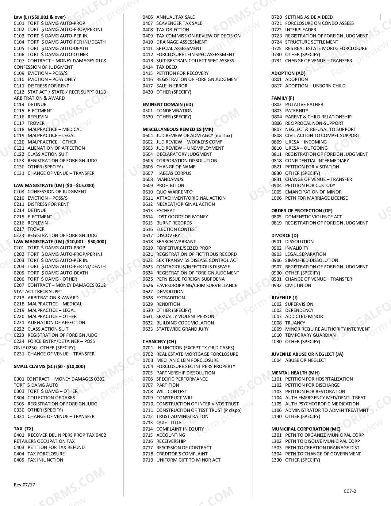 Preview New Case Probate Information Sheet