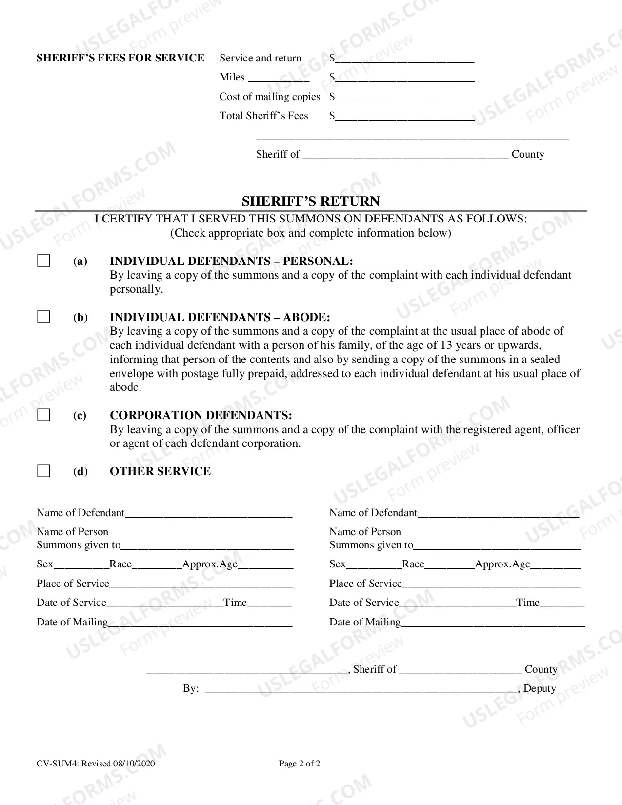 Preview Wage Deduction Summons