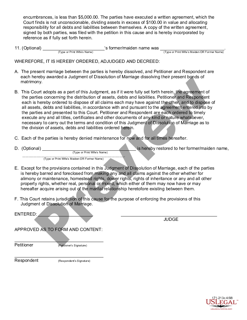 Joint Simplified Dissolution of Marriage - Illinois - Joint Simplified ...