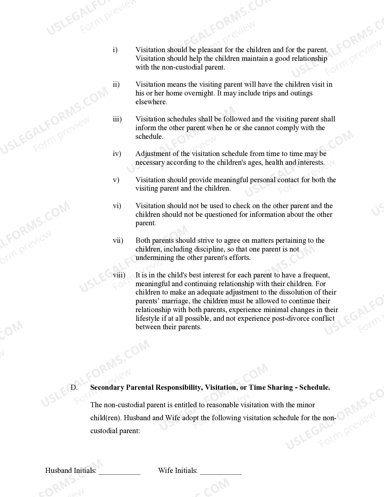 Preview Marital Legal Separation and Property Settlement Agreement Minor Children no Joint Property or Debts where Divorce Action Filed