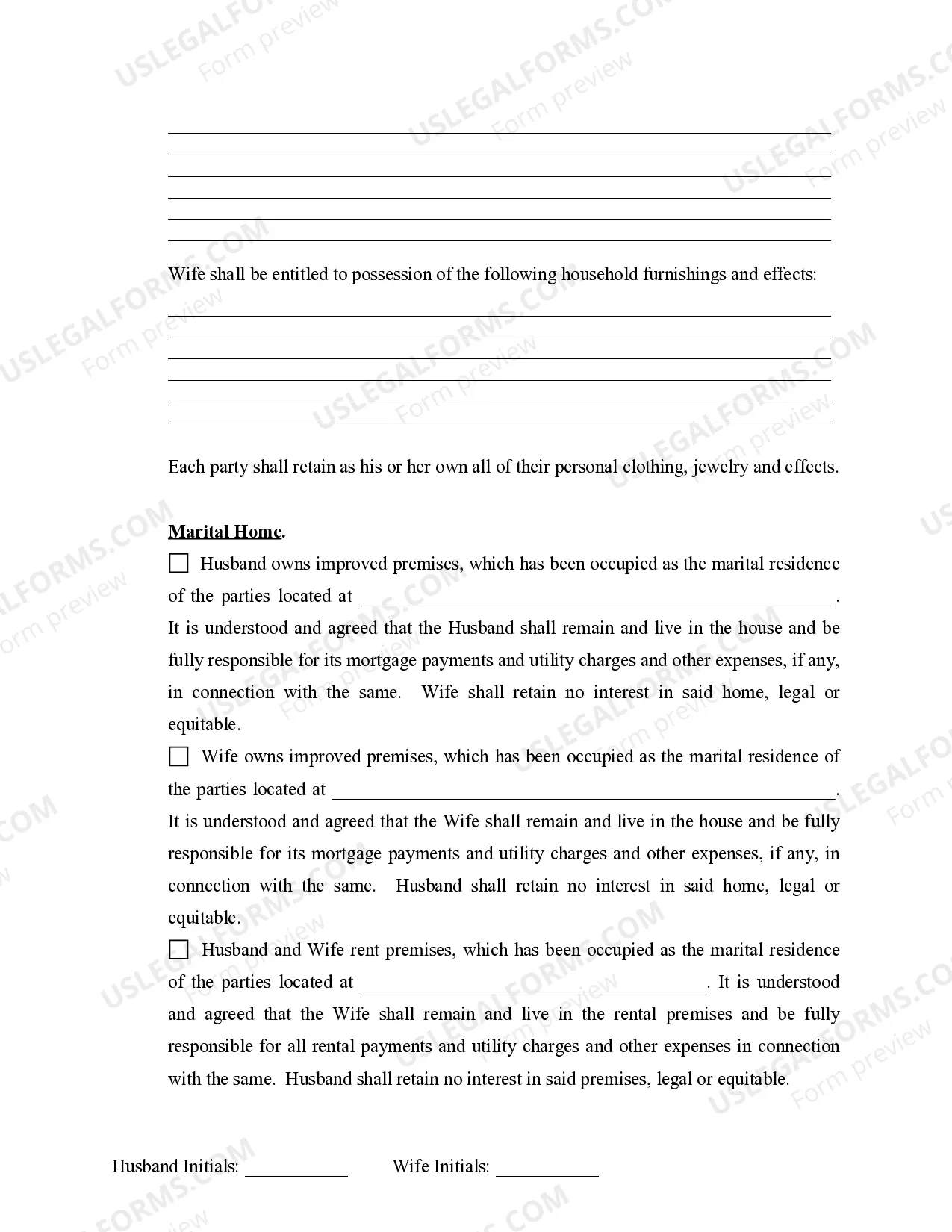 Preview Marital Legal Separation and Property Settlement Agreement Minor Children no Joint Property or Debts effective Immediately
