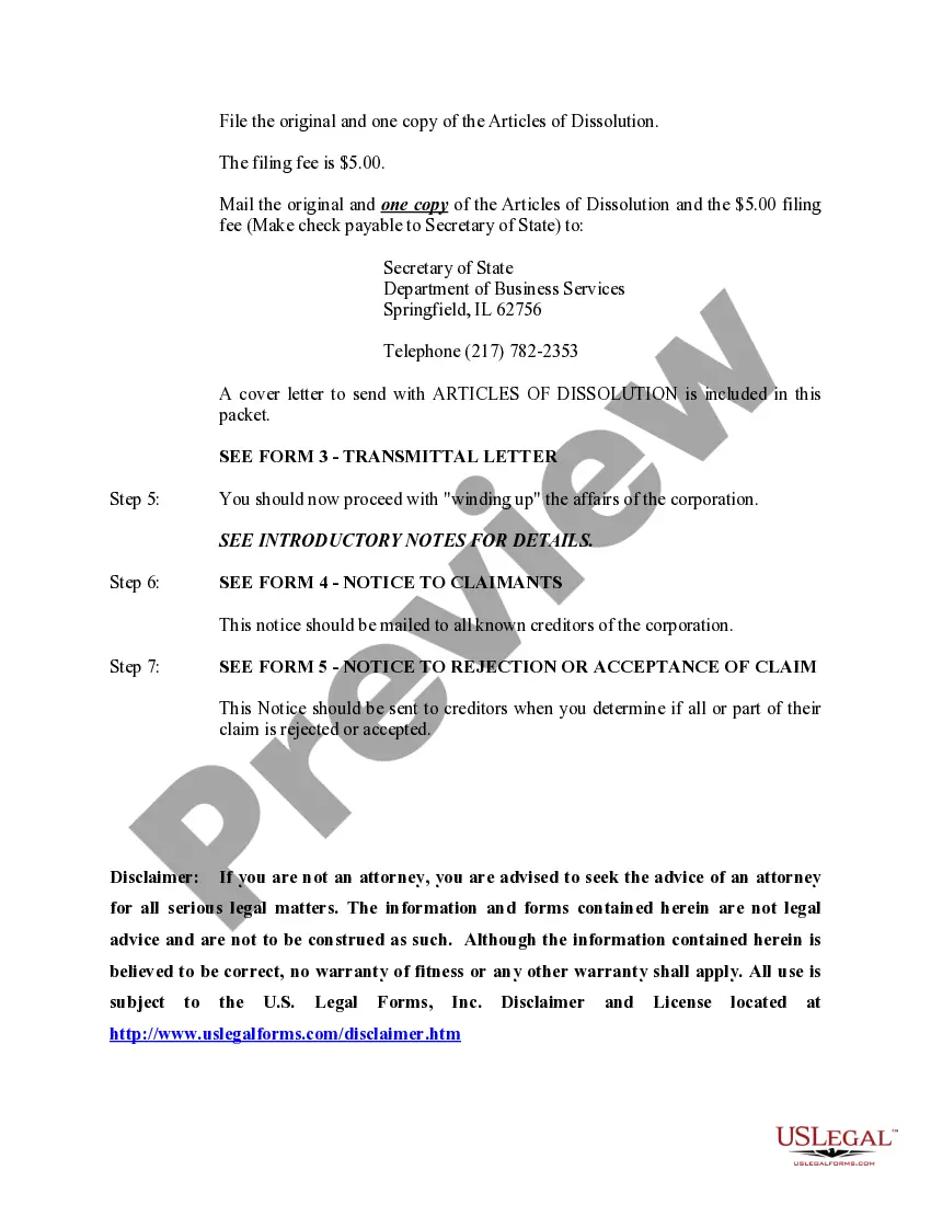 Get Illinois Dissolution Package to Dissolve Corporation Preview Illinois Dissolution Package to Dissolve Corporation