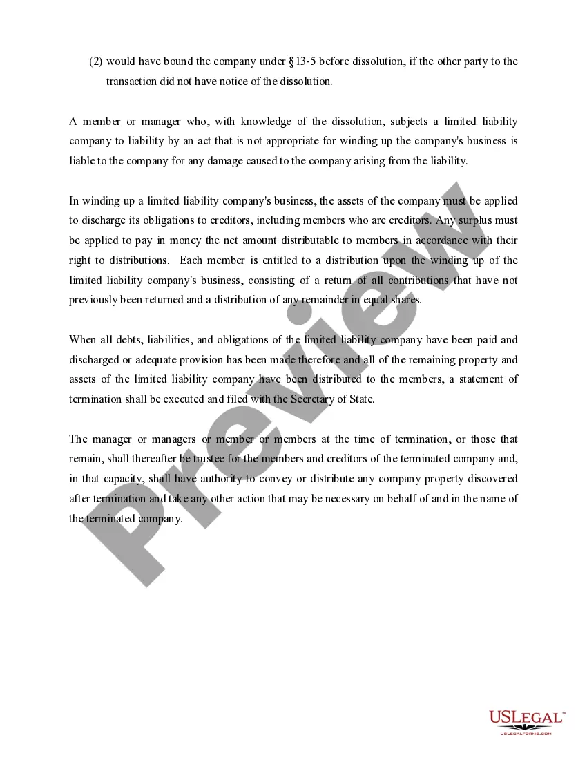 Get Illinois Dissolution Package to Dissolve Limited Liability Company LLC Preview Illinois Dissolution Package to Dissolve Limited Liability Company LLC
