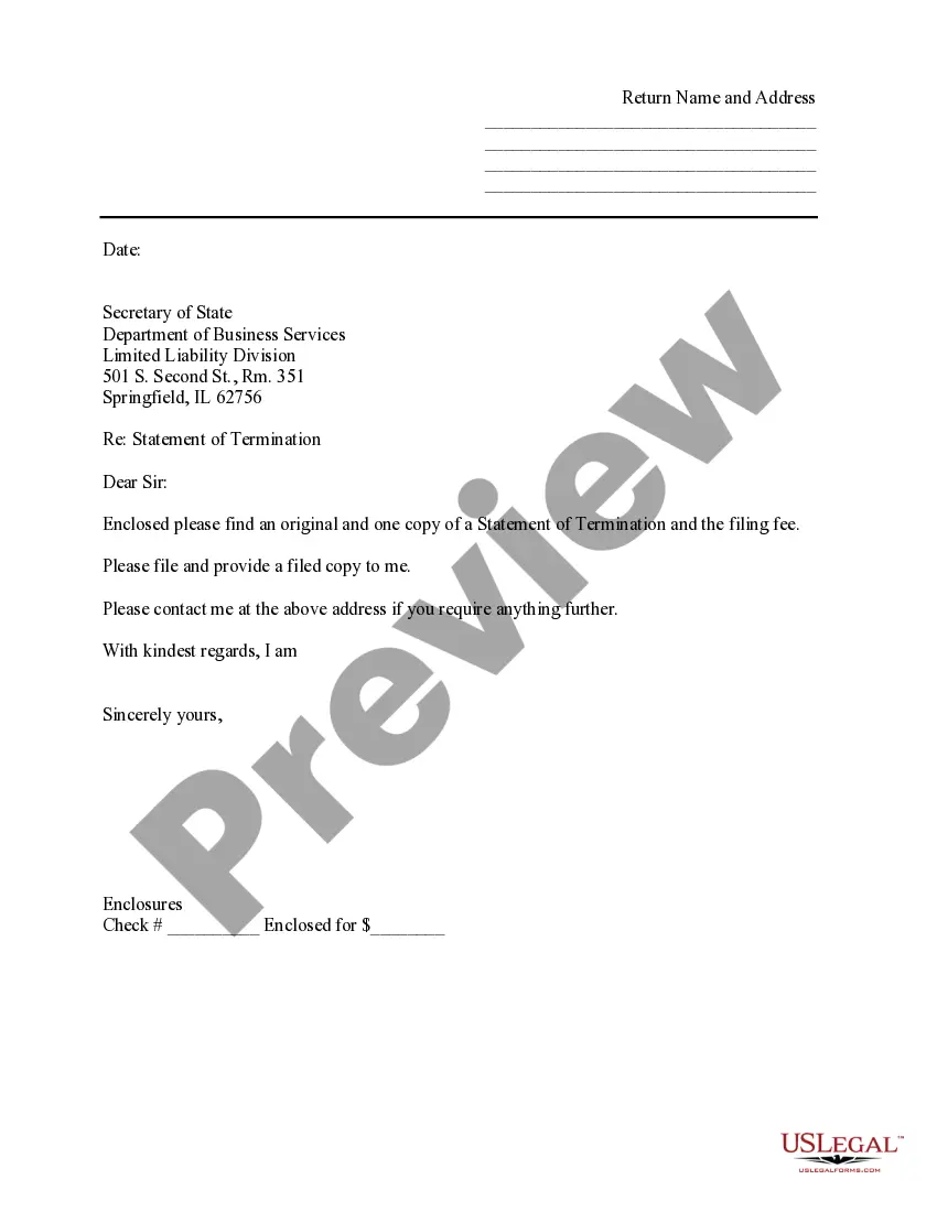 Get Illinois Dissolution Package to Dissolve Limited Liability Company LLC Preview Illinois Dissolution Package to Dissolve Limited Liability Company LLC