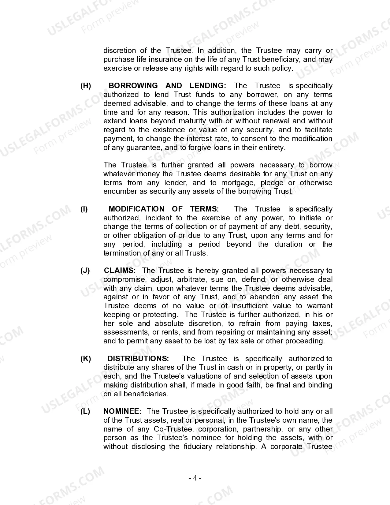 Preview Living Trust for Husband and Wife with No Children