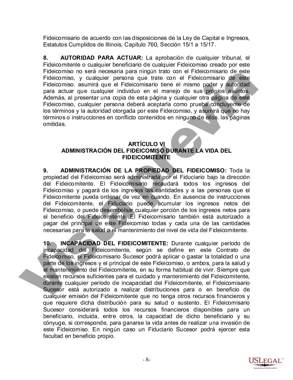 Preview Fideicomiso en vida para persona soltera, divorciada o viuda o viuda con hijos