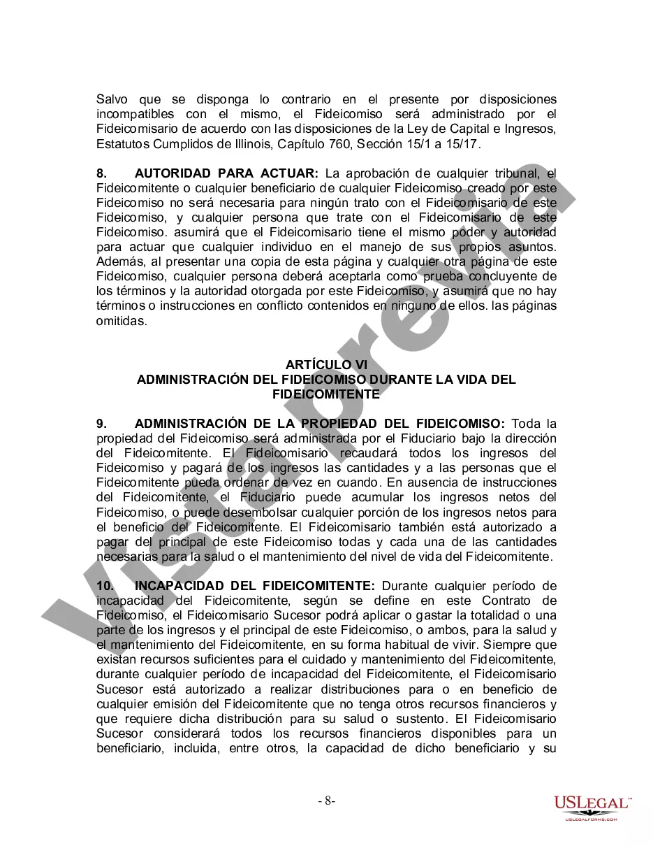 Preview Fideicomiso en vida para esposo y esposa con un hijo