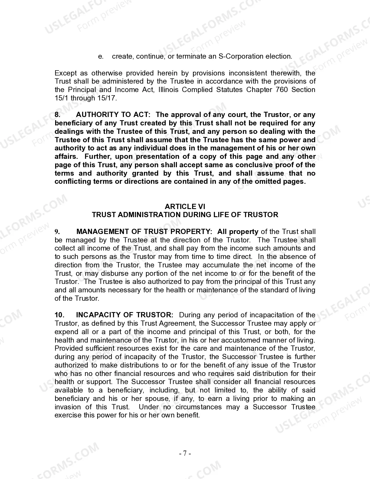 Preview Living Trust for Husband and Wife with One Child